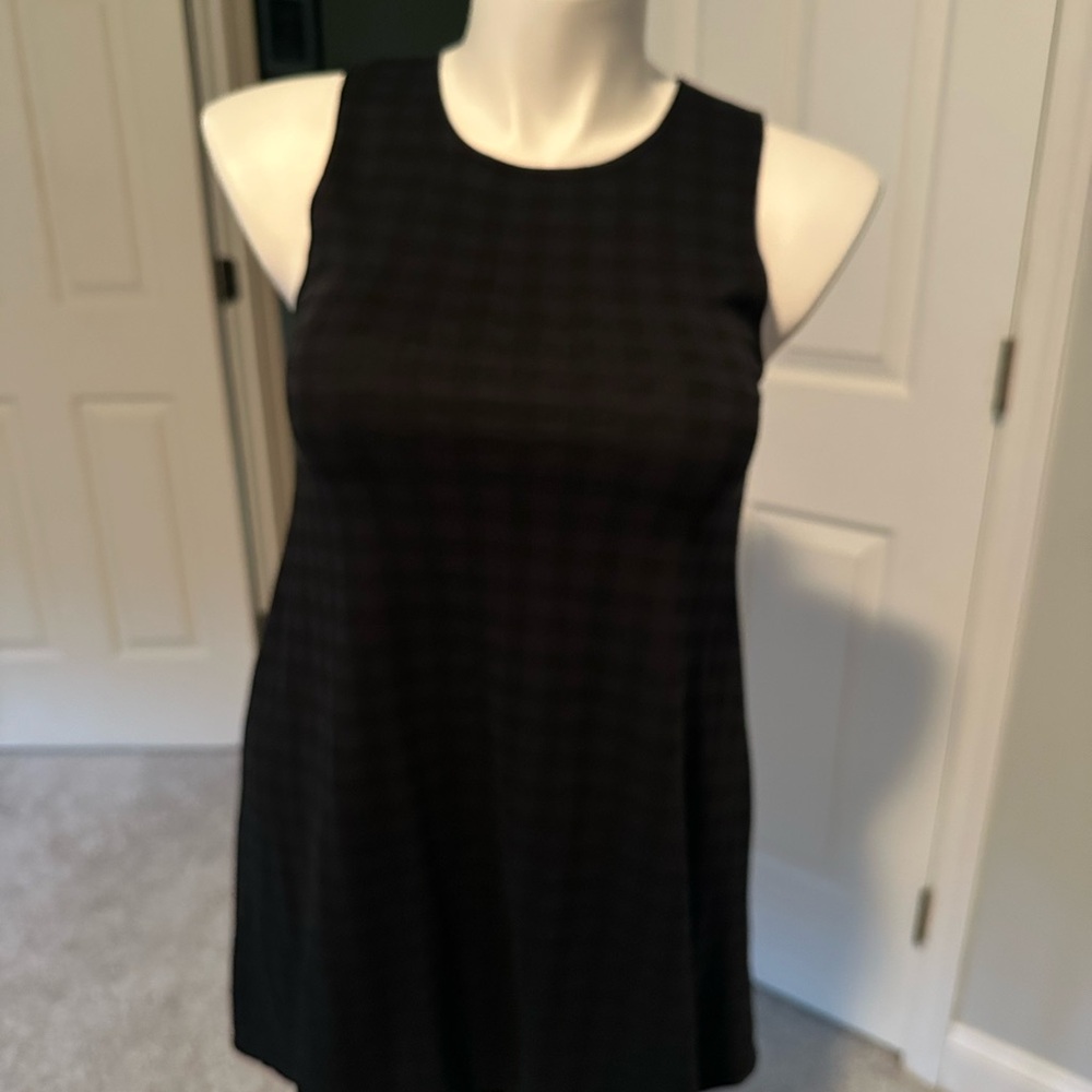 Sleeveless Black Check A-Line Women’s Top